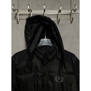 VTG Phat Farm Jacket Men M BLK Relaxed Puffer Parka Detachable Hood Y2K Hip Hop